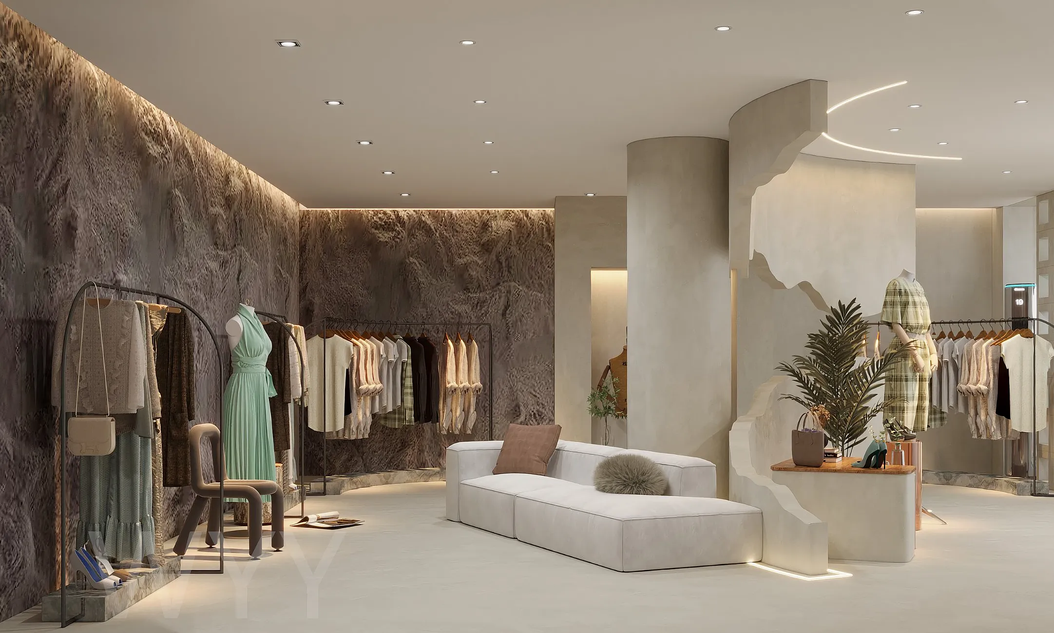 侘寂服装店设计效果图欣赏_【知末效果图】