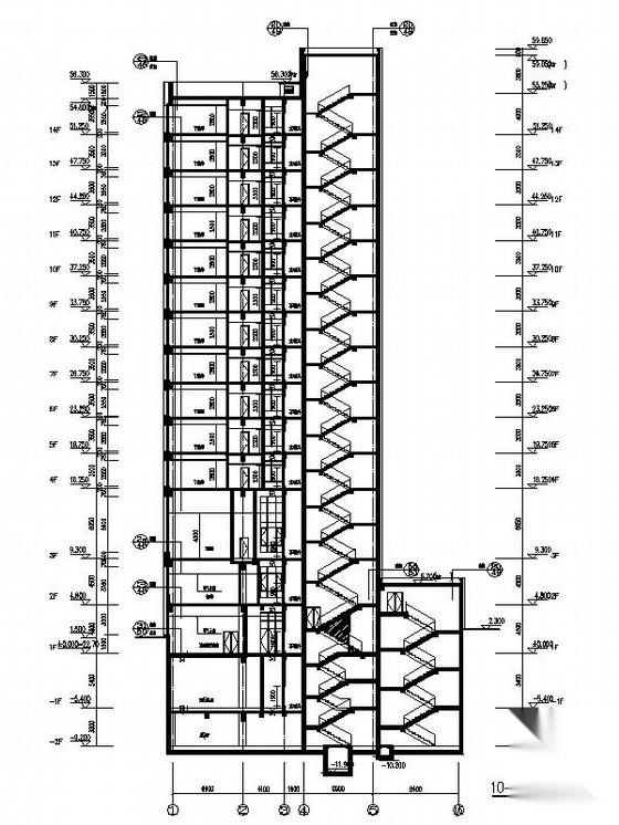 [大连]15层现代风格商务酒店建筑设计施工图（经典方案）cad施工图下载【ID:167938134】