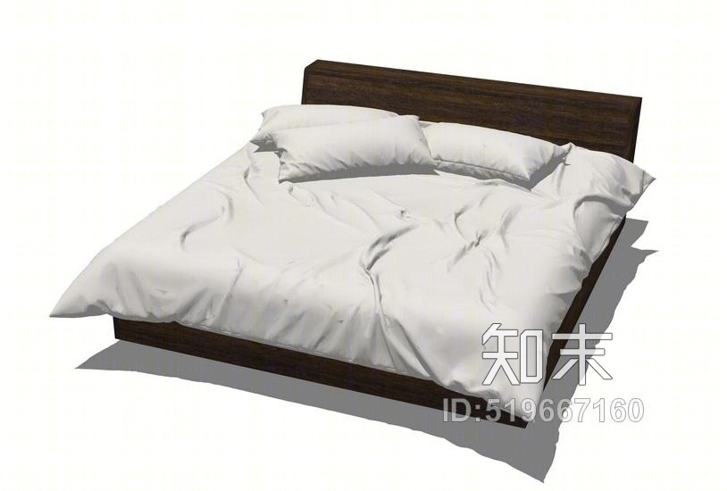 现代双人床SU模型下载【ID:519667160】