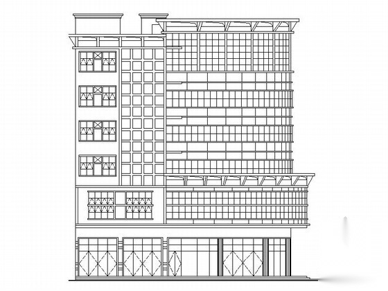 某六层扇形商业综合楼建筑施工图cad施工图下载【ID:167500126】