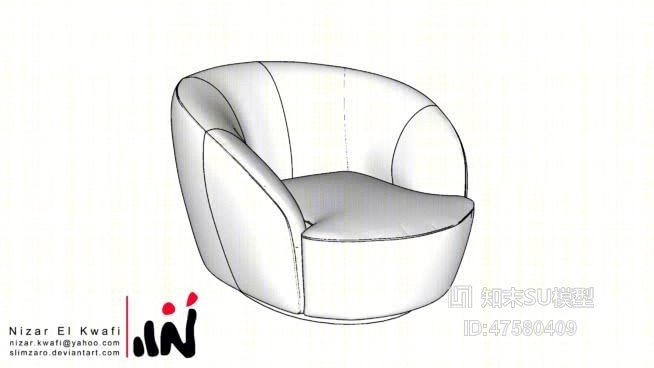 休闲椅SU模型下载【ID:919286462】