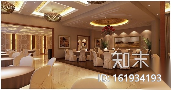 新中式现代风格酒店宴会厅装修设计图(含效果）cad施工图下载【ID:161934193】