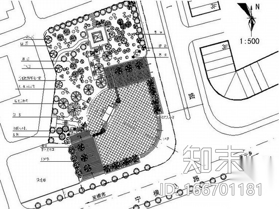 某地政府前广场规划设计总图cad施工图下载【ID:166701181】