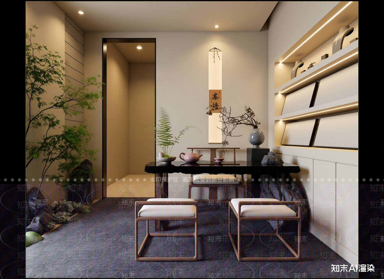 侘寂茶室3D模型下载【ID:1214558205】