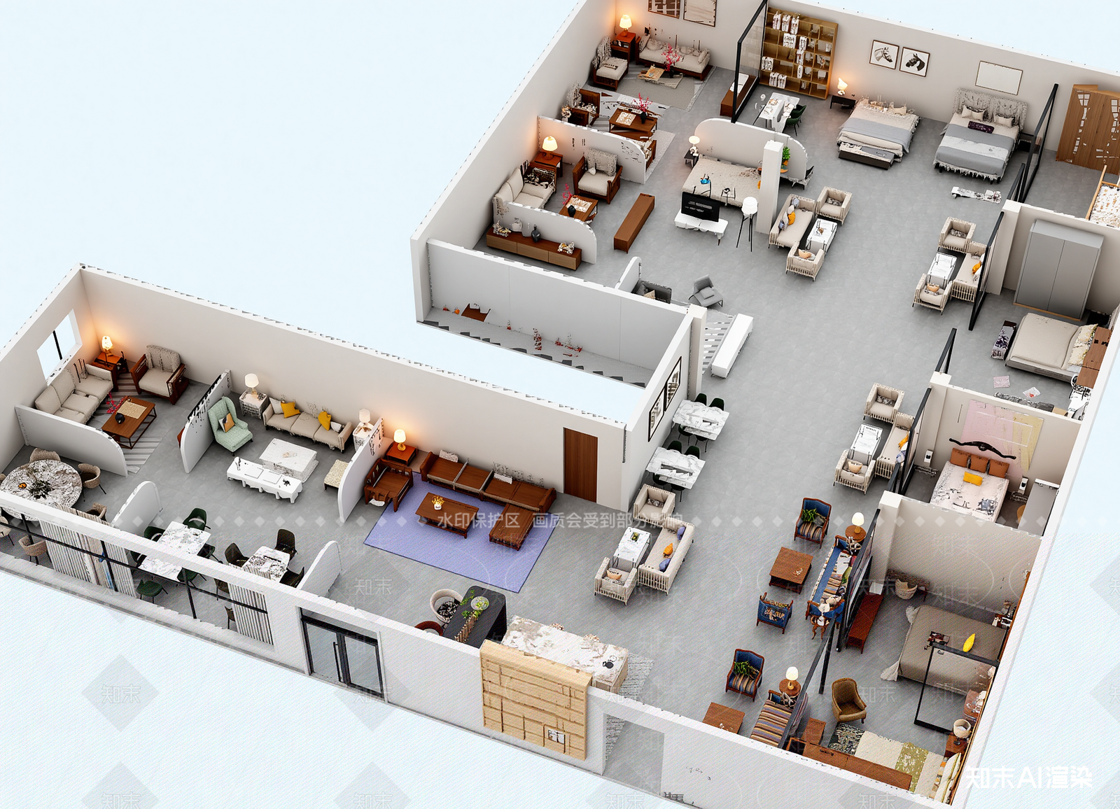 现代家具展厅3D模型下载【ID:1214727719】