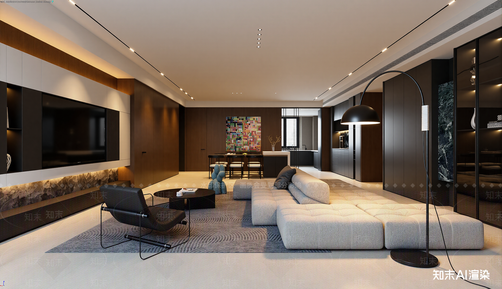 现代家居客厅3D模型下载【ID:1221952024】