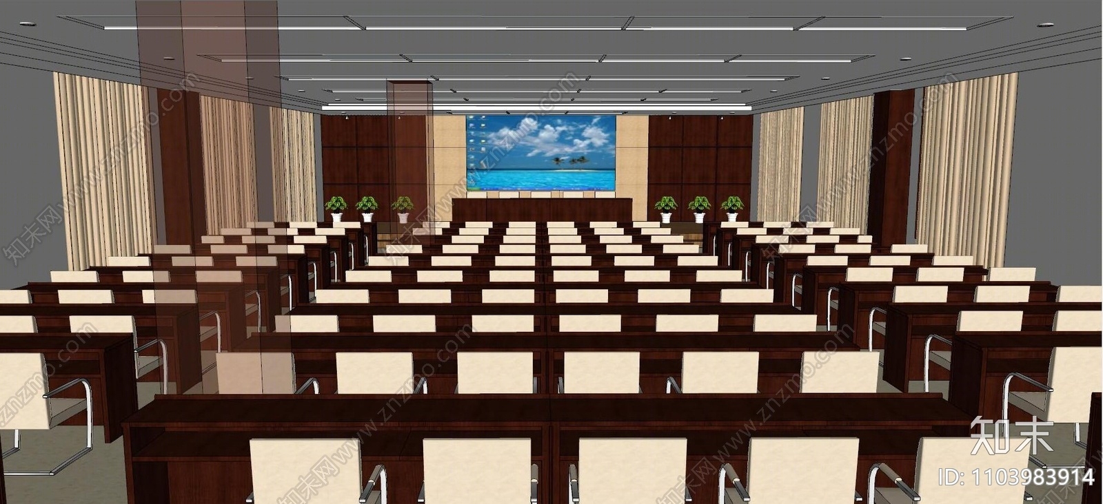 现代会议室SU模型下载【ID:1103983914】
