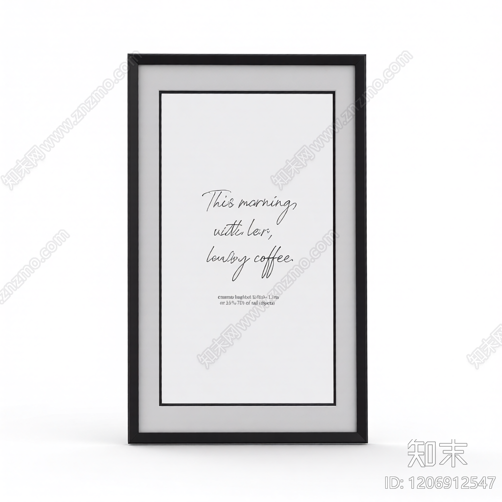 带文字装饰画3D模型下载【ID:1206912547】