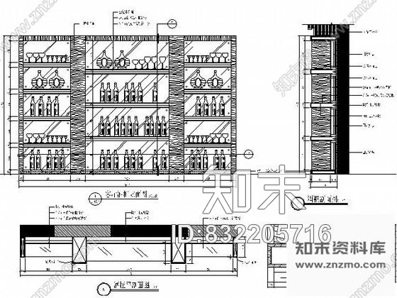 图块/节点客厅酒柜详图施工图下载【ID:832205716】