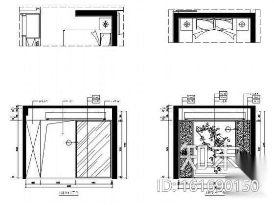 [福州]淡雅中式风格三居室样板间装修图（含实景）cad施工图下载【ID:161690150】