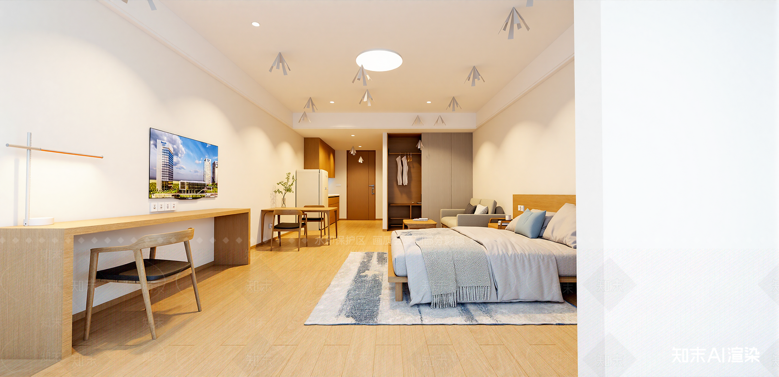 现代家居卧室SU模型下载【ID:1215984961】