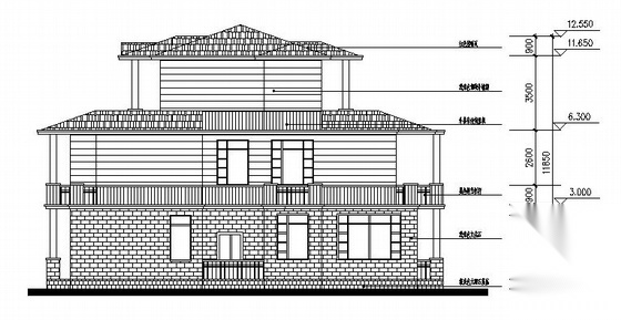 某三层K型别墅建筑方案图cad施工图下载【ID:149917109】