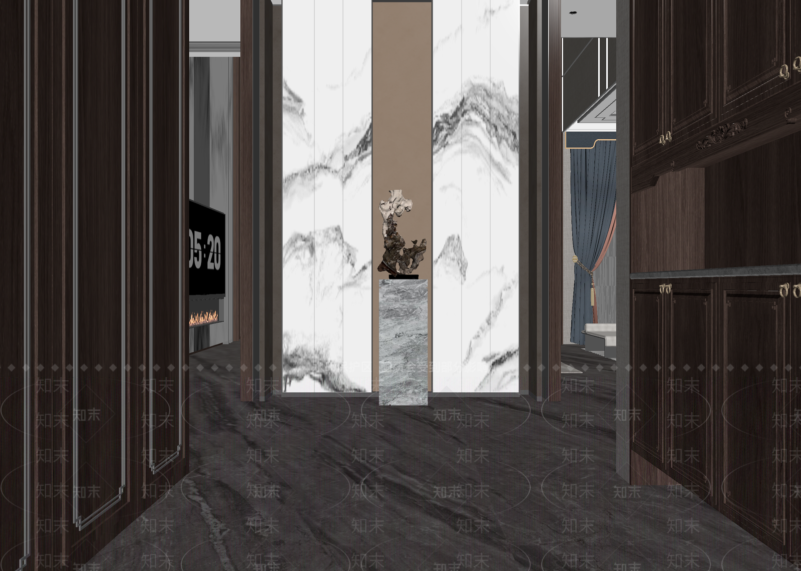 新中式玄关3D模型下载【ID:1214660116】