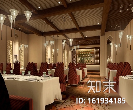 [福建]疗休养中心典雅酒店特色餐厅装修施工图（含效果）cad施工图下载【ID:161934185】