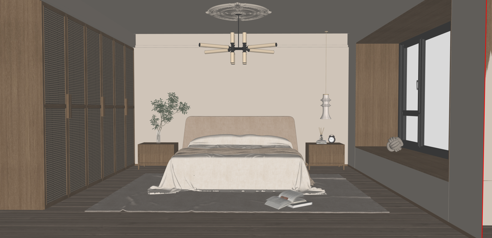 侘寂家居卧室SU模型下载【ID:1215931284】