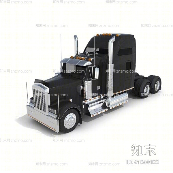 黑色卡车3D模型下载【ID:91040802】
