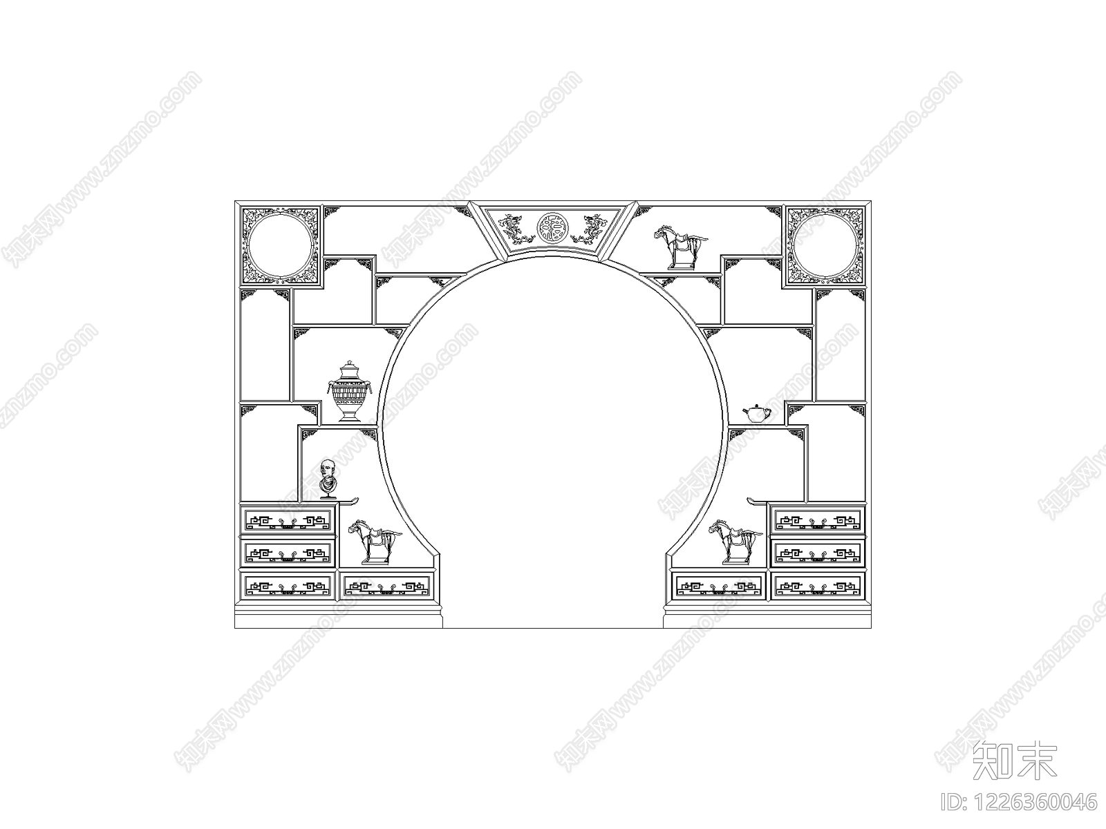 入口门头构件CAD图纸