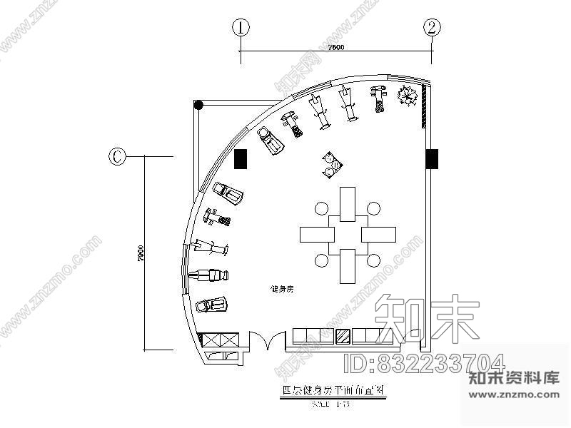 图块/节点健身房详图cad施工图下载【ID:832233704】