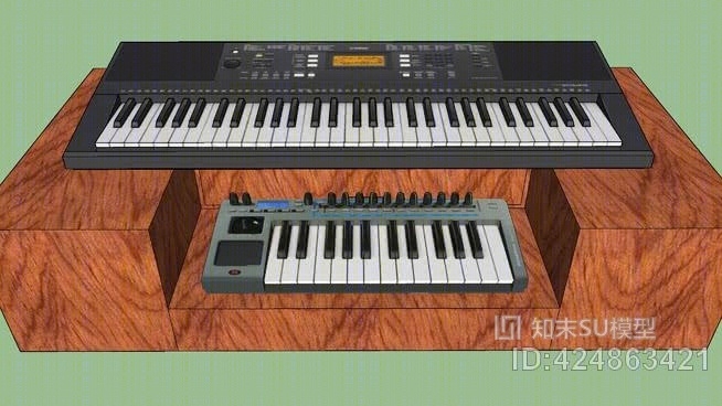 现代桌子SU模型草图