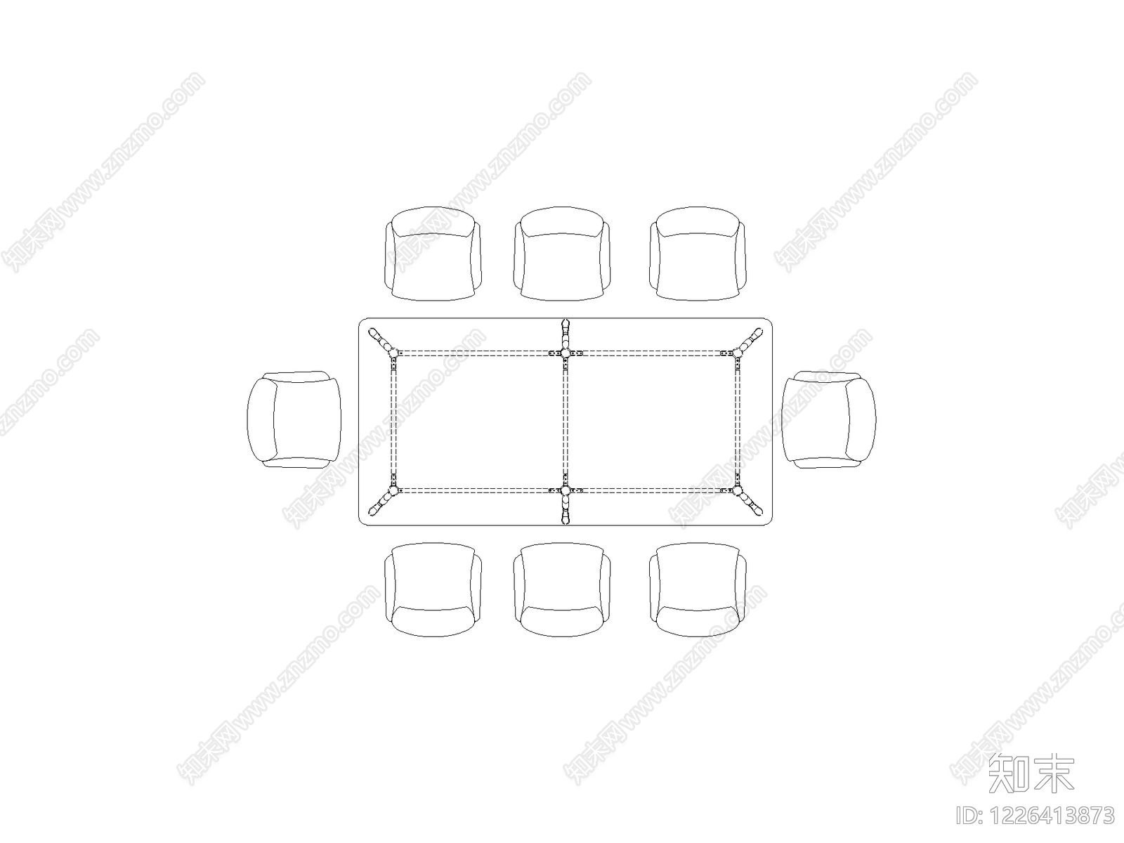 桌椅cad施工图下载【ID:1226413873】