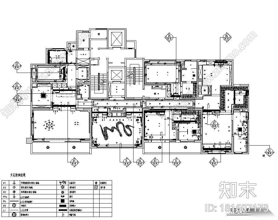 湖北天地云廷515M²大平层私宅装修施工图cad施工图下载【ID:181607173】