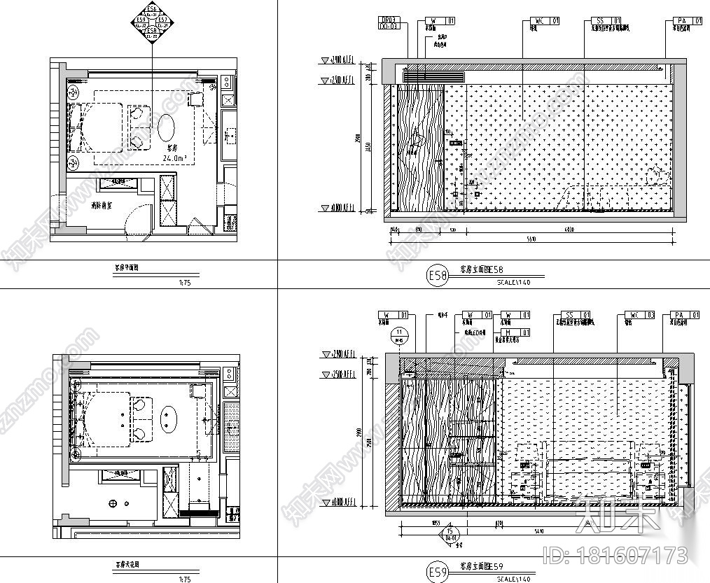 湖北天地云廷515M²大平层私宅装修施工图cad施工图下载【ID:181607173】