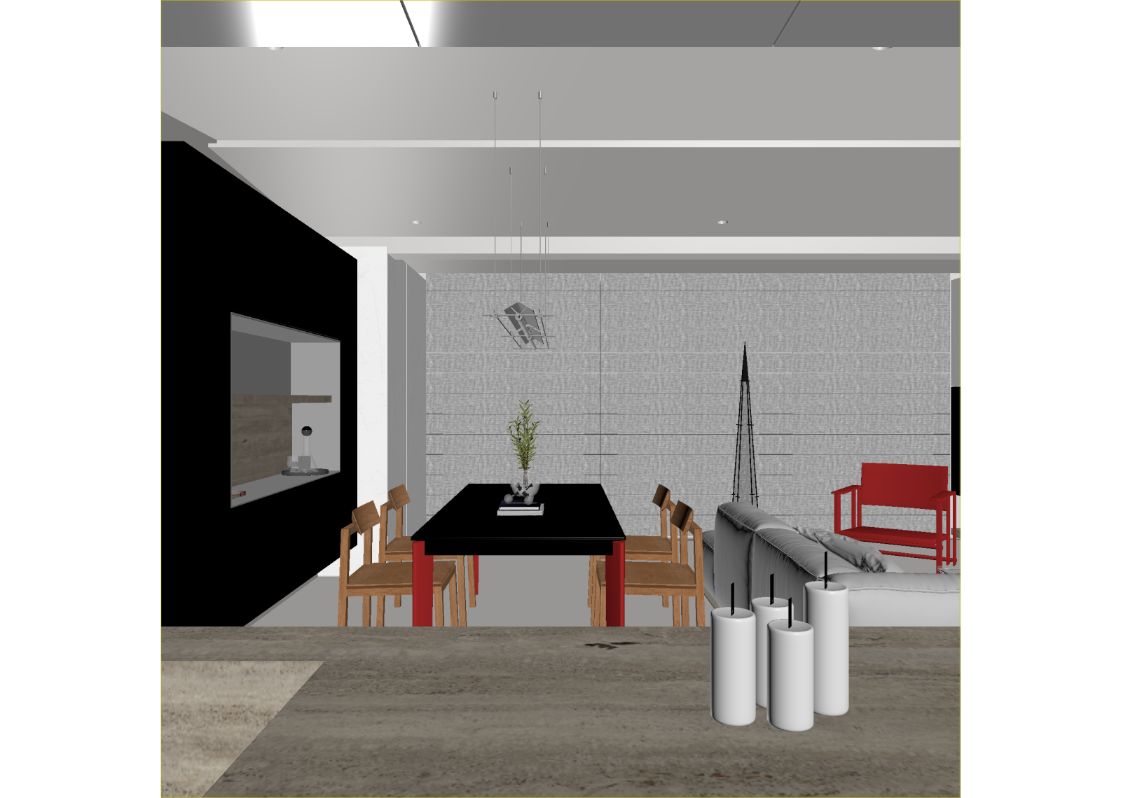 现代客餐厅3D模型下载【ID:1215147651】