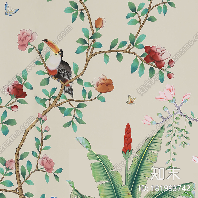 degournay-花鸟壁纸(4)贴图下载【ID:181993742】