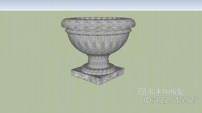 梅尔萨克西大理石花盆SU模型下载【ID:122815528】