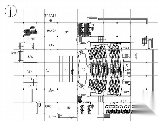 [课程设计]某1200座影剧院建筑方案设计（含效果图）施工图下载【ID:160725196】