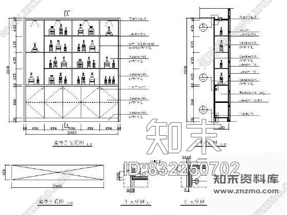 图块/节点美式酒柜详图施工图下载【ID:832250702】