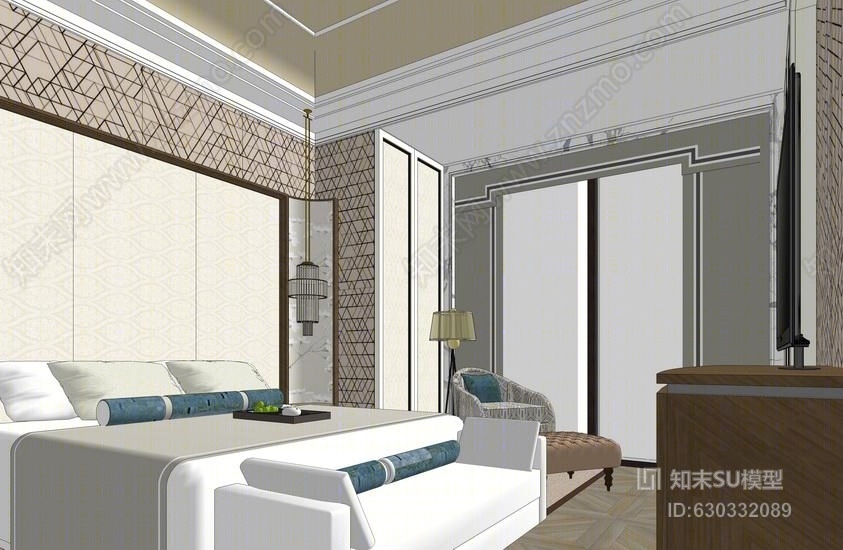 酒店套房SU模型下载【ID:630332089】