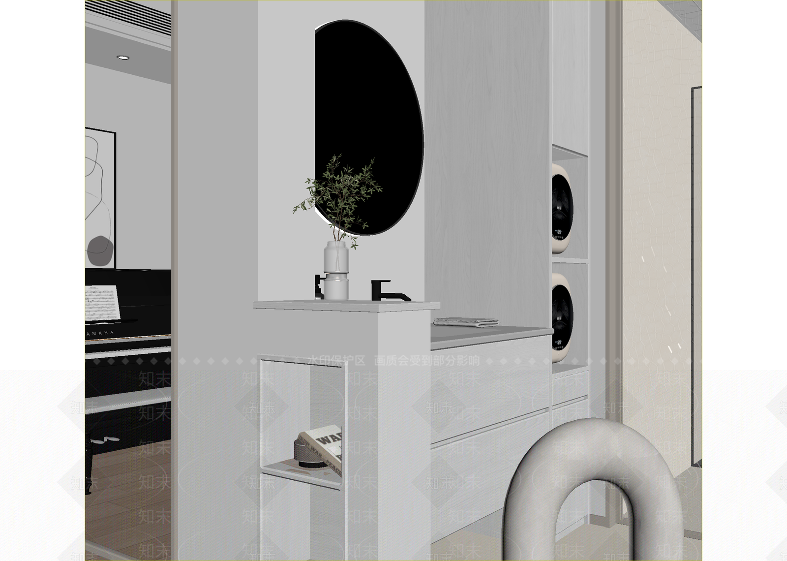现代玄关3D模型下载【ID:1214659802】