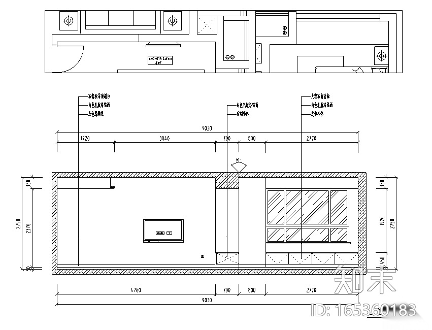 中央华城台湾风145平米住宅设计施工图（附效果图）施工图下载【ID:165360183】