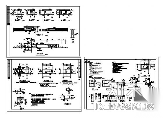 某厂区围墙大门建筑施工图施工图下载【ID:165949109】