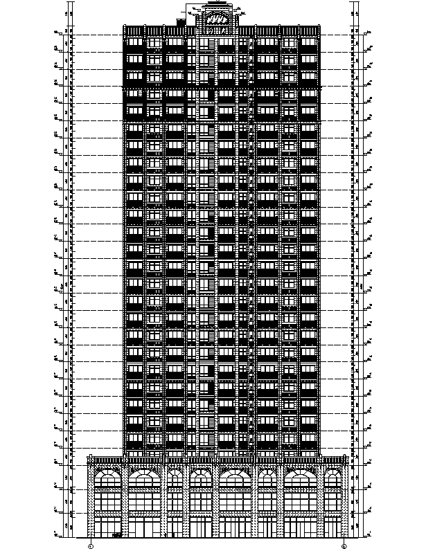 某28层剪力墙商住楼建筑施工图cad施工图下载【ID:149775143】