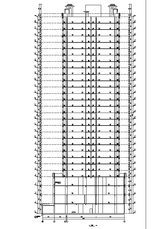 某28层剪力墙商住楼建筑施工图cad施工图下载【ID:149775143】