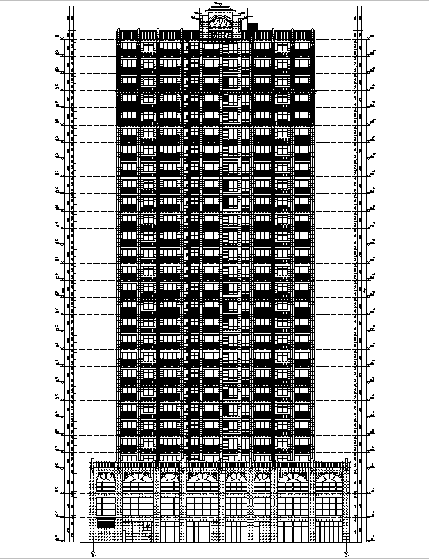 某28层剪力墙商住楼建筑施工图cad施工图下载【ID:149775143】