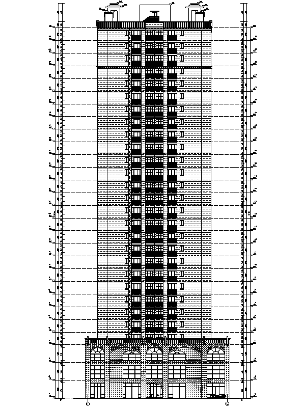 某28层剪力墙商住楼建筑施工图cad施工图下载【ID:149775143】