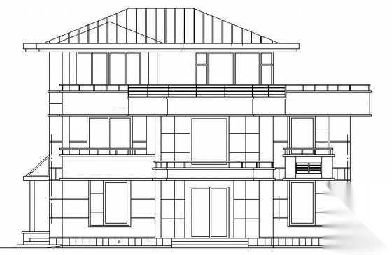 某三层别墅建筑设计施工图cad施工图下载【ID:149916147】