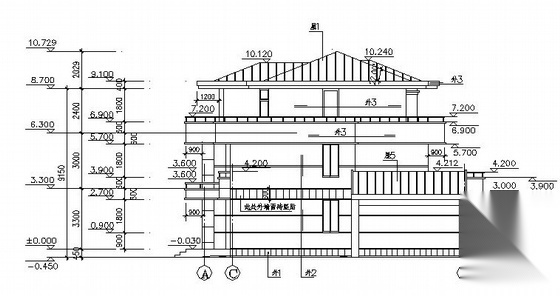 某三层别墅建筑设计施工图cad施工图下载【ID:149916147】