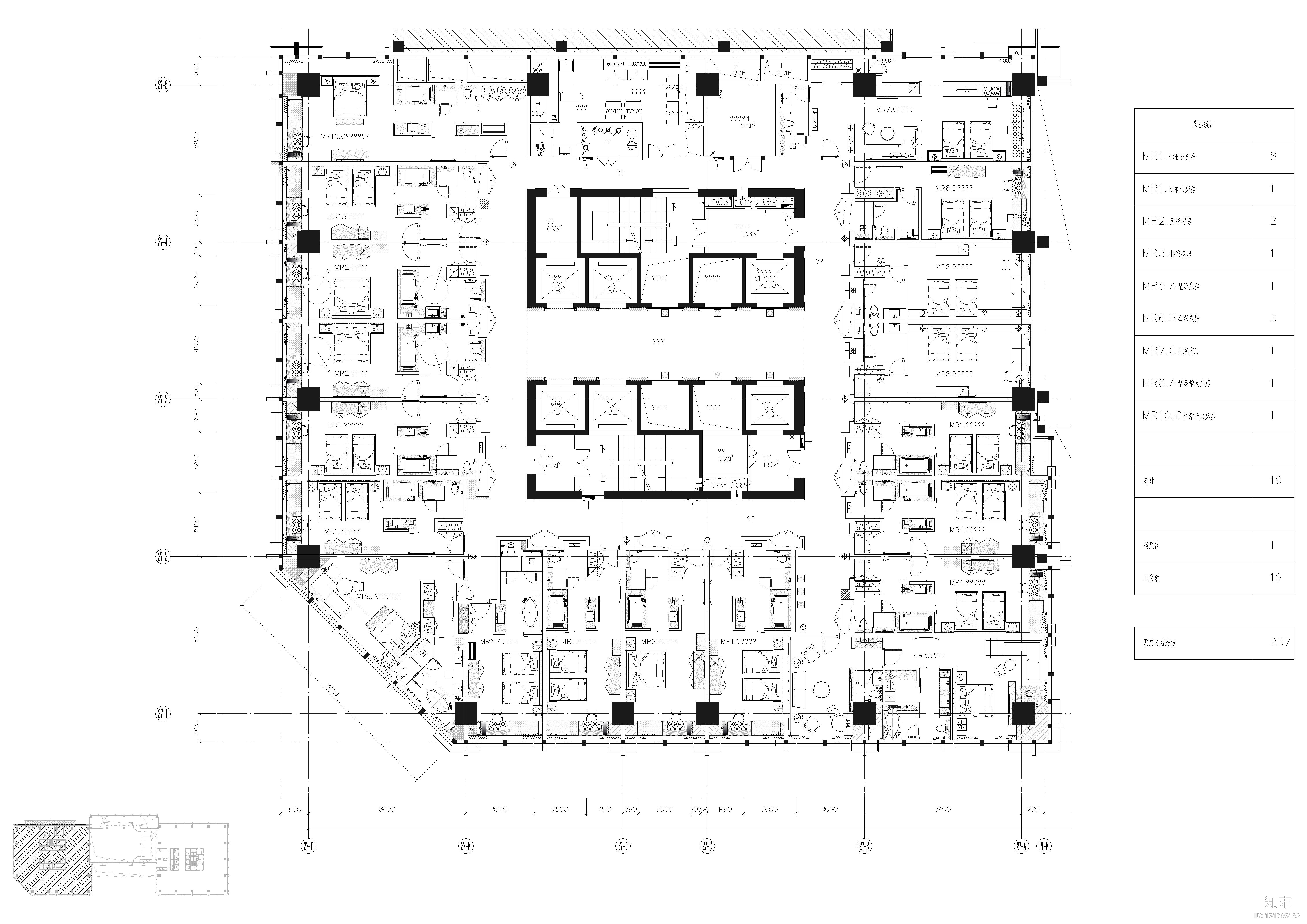 [成都]维尔酒店装饰设计全套施工图+效果图cad施工图下载【ID:161706132】