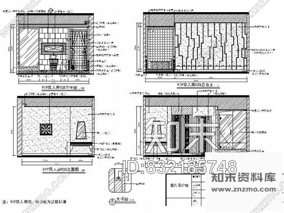 图块/节点美容店精装VIP双人房装修立面图cad施工图下载【ID:832185748】