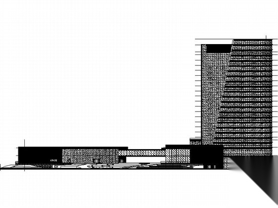 [广东]大型玻璃幕墙结构花园式酒店建筑施工图（知名设计...cad施工图下载【ID:167371131】