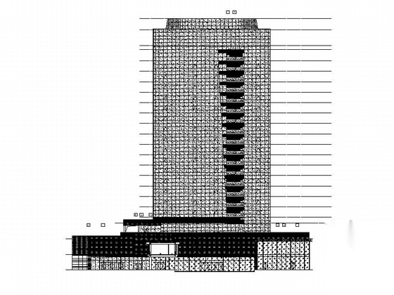 [广东]大型玻璃幕墙结构花园式酒店建筑施工图（知名设计...cad施工图下载【ID:167371131】