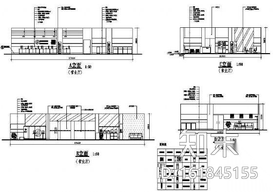 某公司三层营业厅及办公室设计cad施工图下载【ID:161845155】