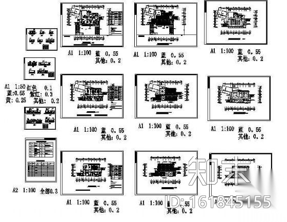 某公司三层营业厅及办公室设计cad施工图下载【ID:161845155】