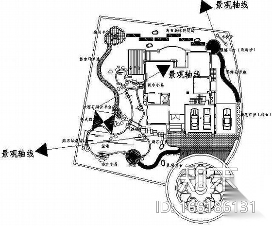 [广东]某高级住宅区别墅庭院景观设计方案cad施工图下载【ID:166186131】