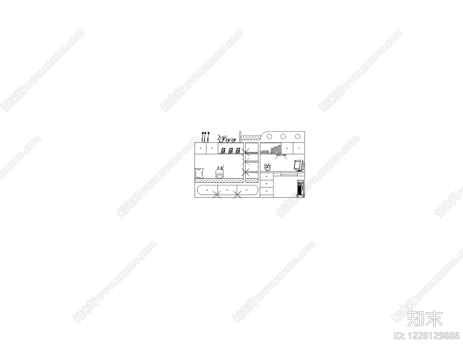 柜子cad施工图下载【ID:1226129886】