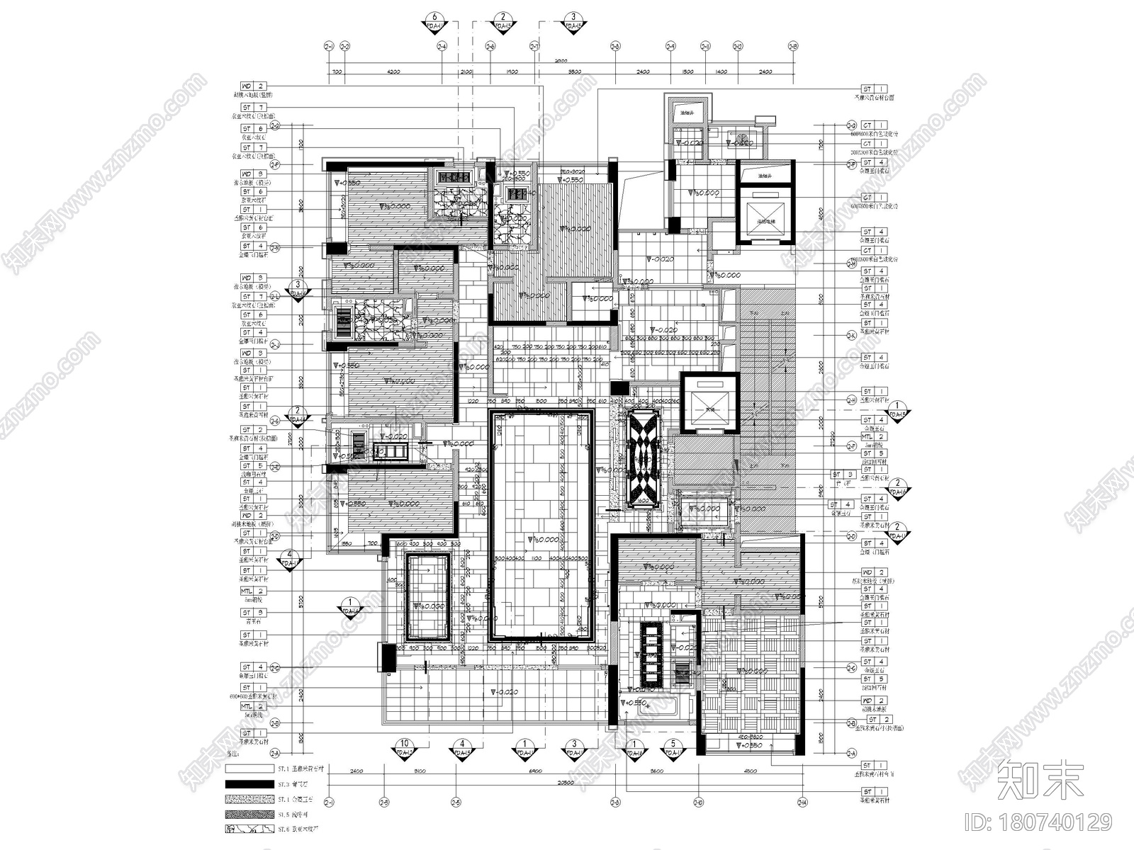 [重庆]新中式四居豪宅样板间装修设计施工图cad施工图下载【ID:180740129】